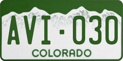 CO license plate AVI030