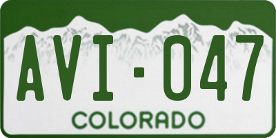 CO license plate AVI047
