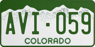 CO license plate AVI059
