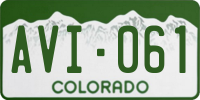 CO license plate AVI061