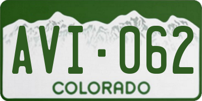 CO license plate AVI062