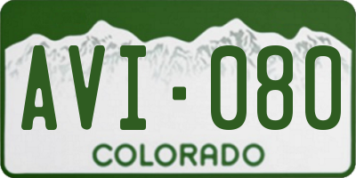 CO license plate AVI080