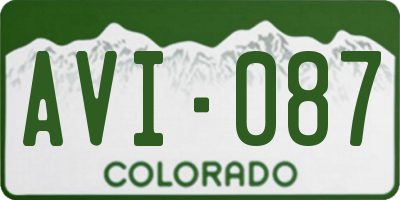 CO license plate AVI087