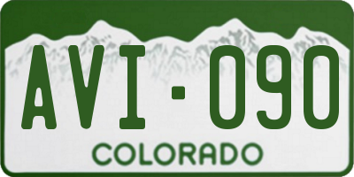 CO license plate AVI090