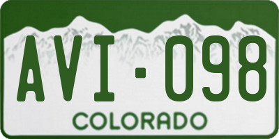 CO license plate AVI098