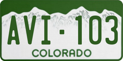 CO license plate AVI103