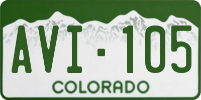 CO license plate AVI105