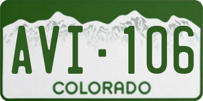 CO license plate AVI106