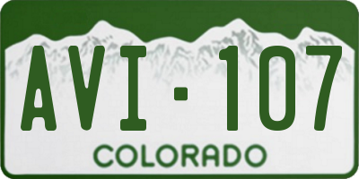 CO license plate AVI107