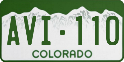 CO license plate AVI110