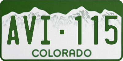 CO license plate AVI115