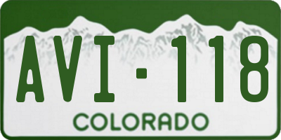 CO license plate AVI118