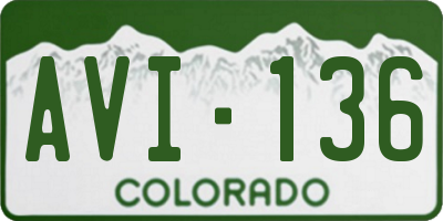 CO license plate AVI136