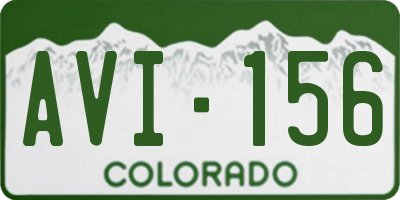 CO license plate AVI156