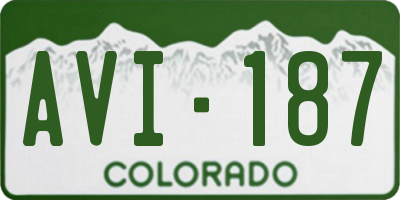CO license plate AVI187