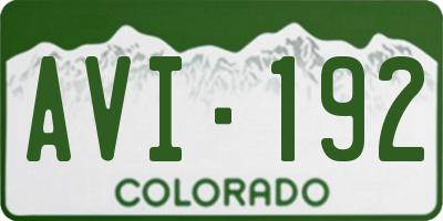 CO license plate AVI192