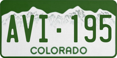 CO license plate AVI195