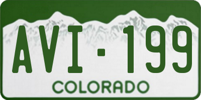 CO license plate AVI199