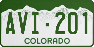 CO license plate AVI201