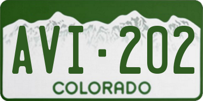 CO license plate AVI202