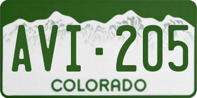 CO license plate AVI205