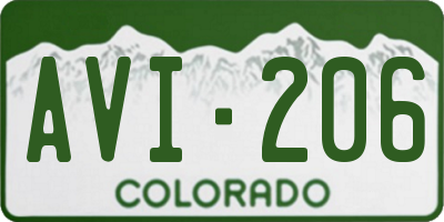 CO license plate AVI206