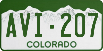 CO license plate AVI207