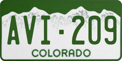 CO license plate AVI209