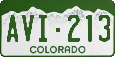 CO license plate AVI213