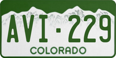 CO license plate AVI229