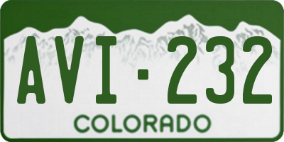 CO license plate AVI232