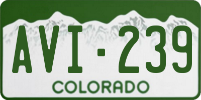 CO license plate AVI239