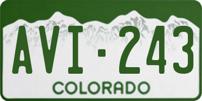 CO license plate AVI243