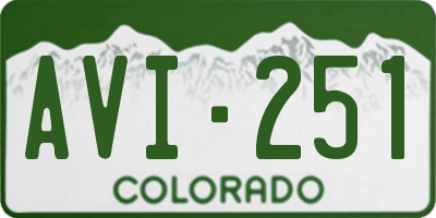 CO license plate AVI251