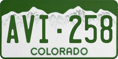 CO license plate AVI258