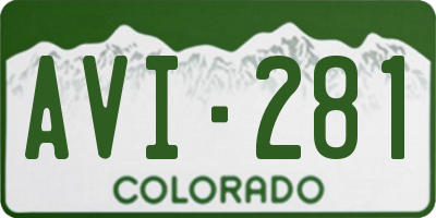 CO license plate AVI281