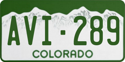 CO license plate AVI289