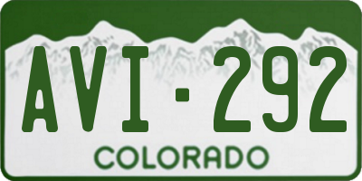 CO license plate AVI292