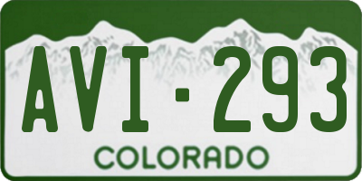 CO license plate AVI293