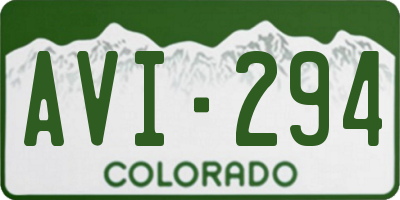 CO license plate AVI294