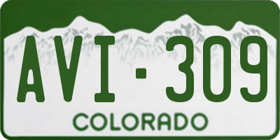 CO license plate AVI309