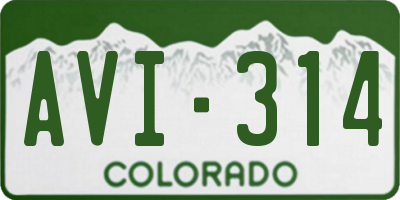 CO license plate AVI314