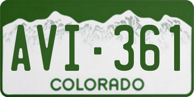CO license plate AVI361