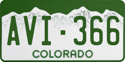 CO license plate AVI366