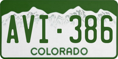 CO license plate AVI386