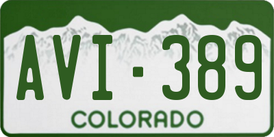 CO license plate AVI389