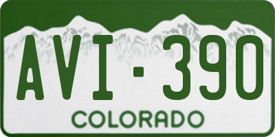 CO license plate AVI390