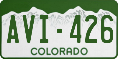 CO license plate AVI426