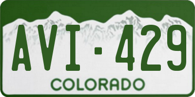 CO license plate AVI429