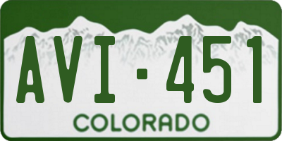 CO license plate AVI451